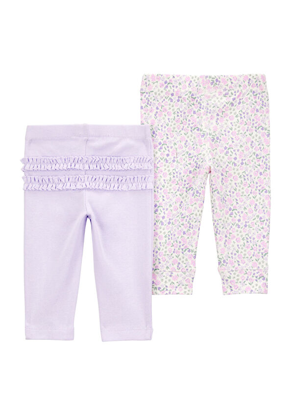 Carter's Renkli Desenli 2'li Kız Bebek Pantolon - 2