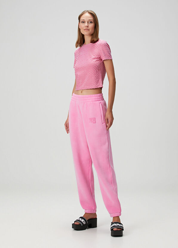 T by Alexander Wang Pink Logo Jacquard T-Shirt - 2