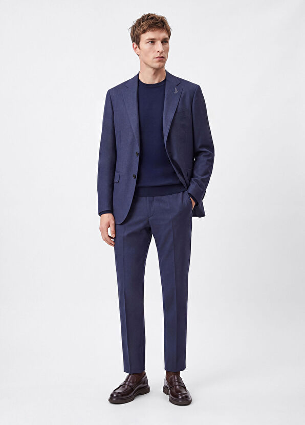 Beymen Club Drop 6 Navy Blue Wool Flannel Suit - 2
