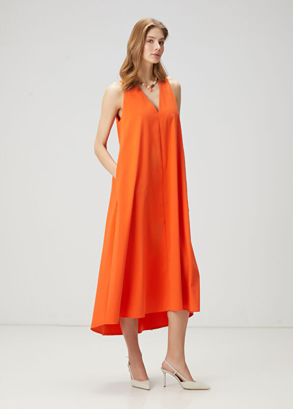 Beymen Club Mercan Evaze Midi Elbise - 4