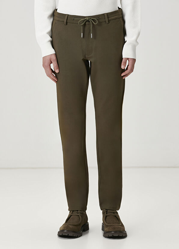 Beymen Club Haki Beli Kordonlu Örme Chino Pantolon - 2