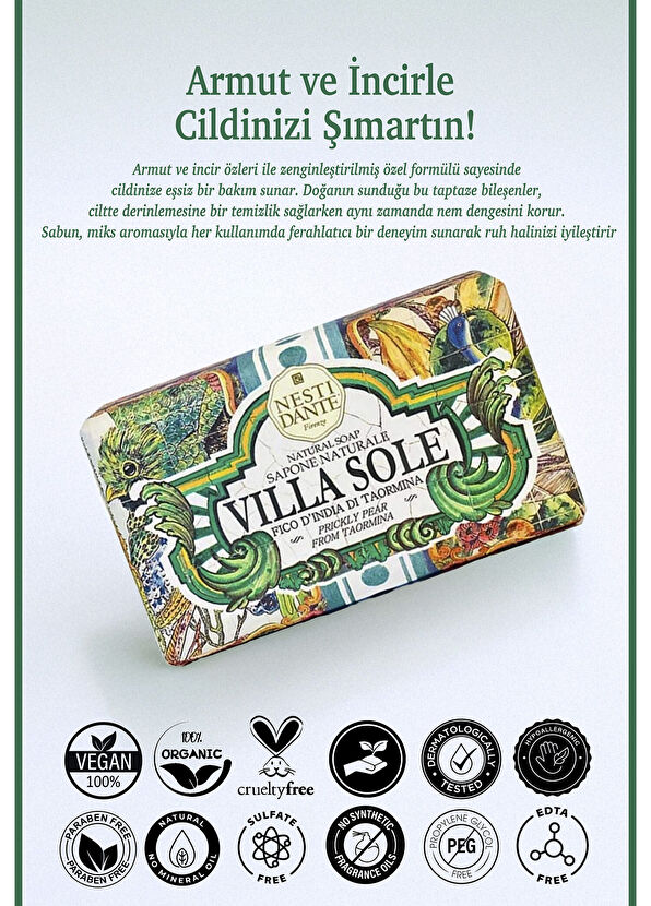 Nesti Dante Villa Sole Fichi D'India di Taormina Armut  İncir Özlü Canlandırıcı Banyo Sabunu 250 gr - 2