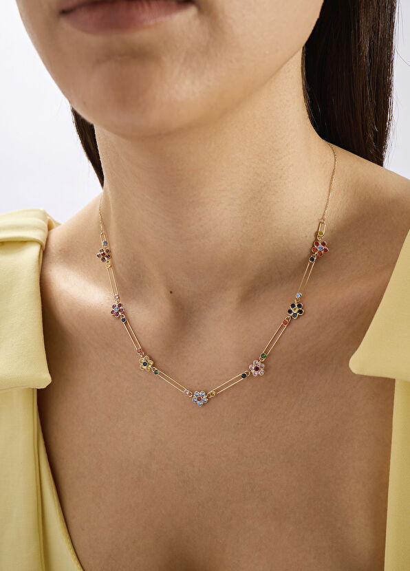 Garden Paperclip 14 Ayar Altın Kadın Kolye - Görsel 3