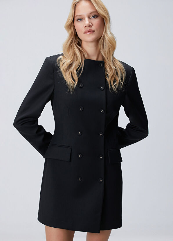 Network Siyah Yün Elbise - 2