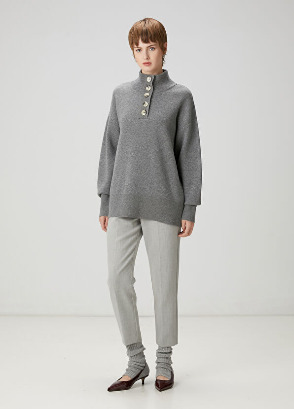 Beymen Club Gray Wool Sweater - 2