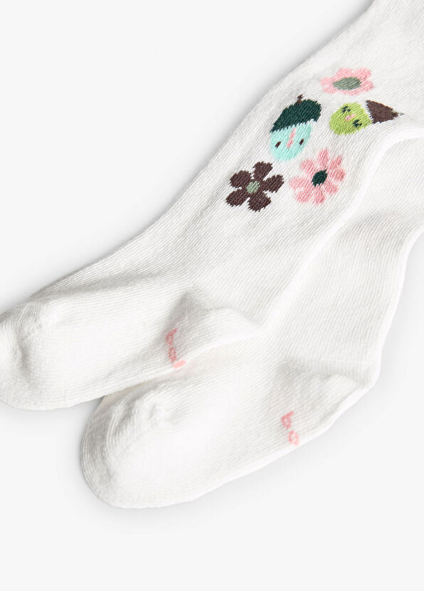 Boboli Floral Patterned Baby Girl Pantyhose - 2