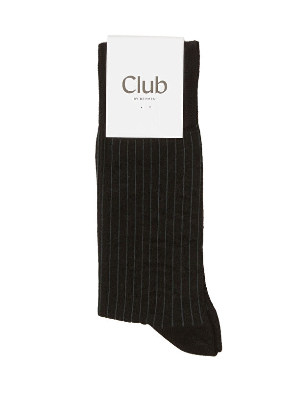 Beymen Club Siyah Çizgili Erkek Bambu Çorap - 1
