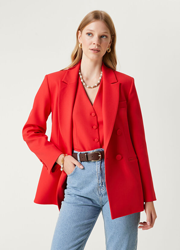 Beymen Club Red Double Breasted Blazer - 2