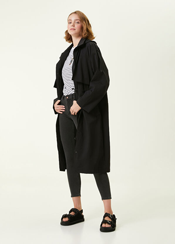 Beymen Club Siyah File Astarlı Uzun Rüzgarlık - 3