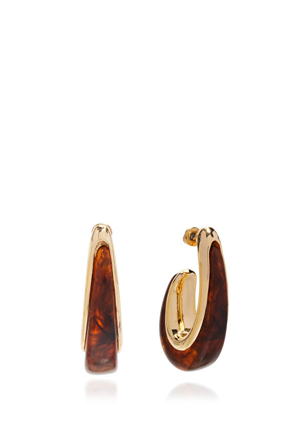 Beymen Club Kahverengi Gold Kadın Küpe - 1