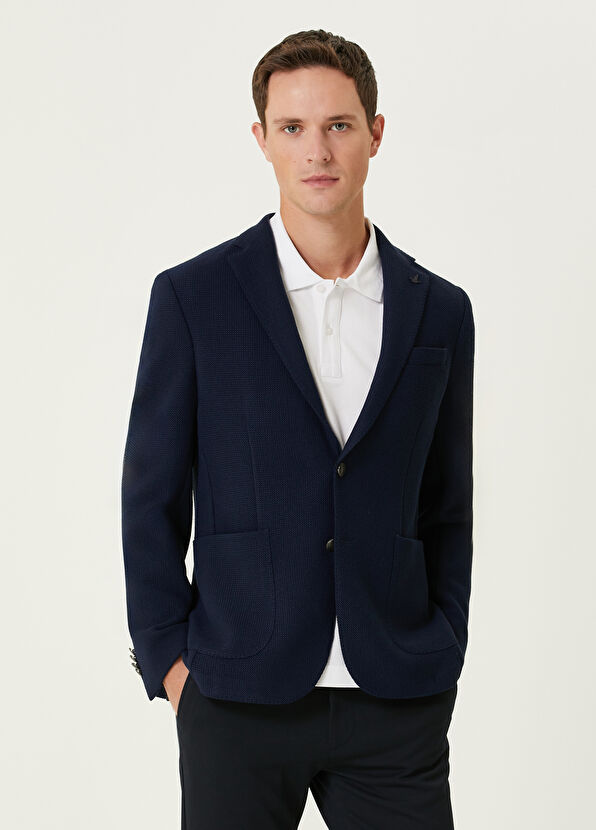 Beymen Club Lacivert İri Dokulu Blazer - 1