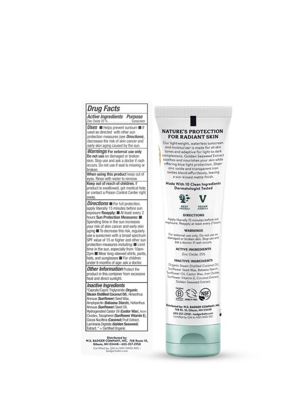 Badger Tınted Sunscreen Cream SPF40 Renkli Yüz Güneş Kremi 50 ml - 2