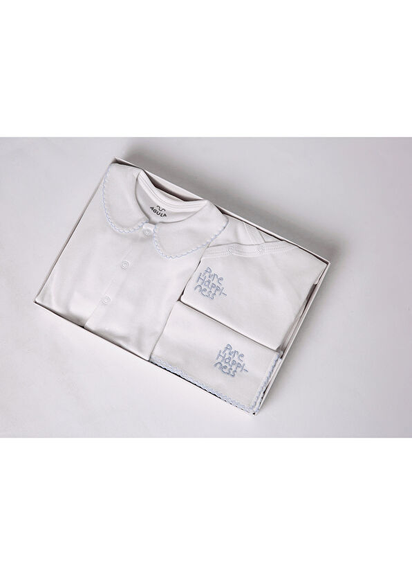 Agula Beyaz Mavi 10 Parça Yenidoğan Hastane Çıkış Seti - 2