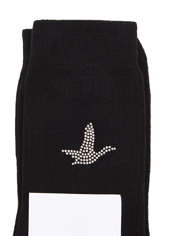 Beymen Club Siyah Kaz Logolu Kadın Çorap - 2