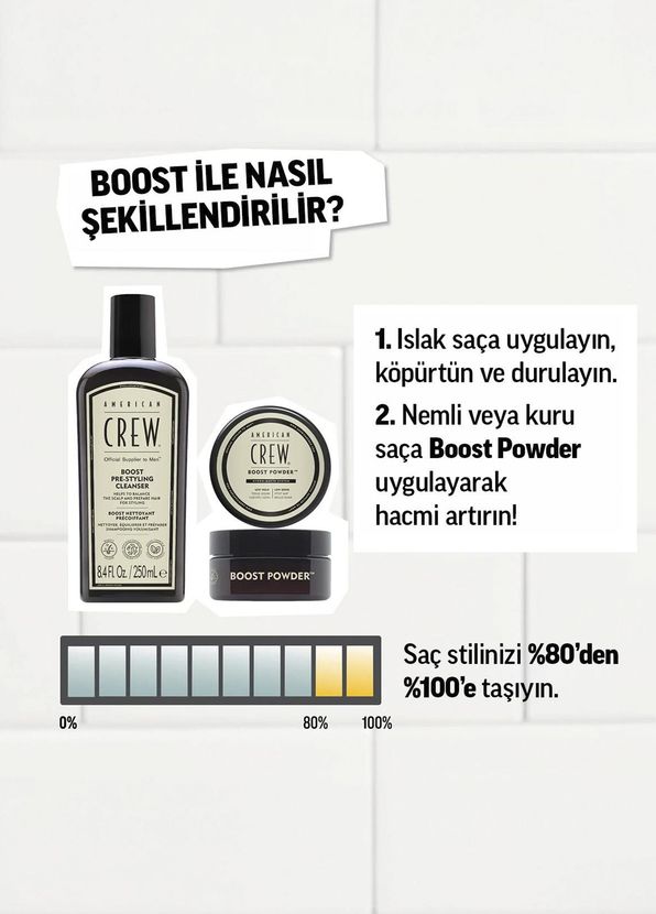 American Crew Crew Boost Şampuan 250 ml + Boost Powder Şekillendirici 10 gr 2'li Erkek Saç Bakım Seti - 2