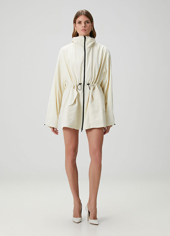 x Rosie Huntington Fildişi Anorak Ceket - Görsel 3
