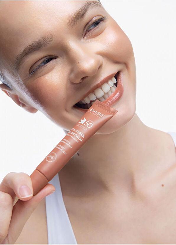 Babe Laboratorios Lip Cheek Balm Mocha SPF50 Dudak ve Yanak Balmı  20 ml - 3
