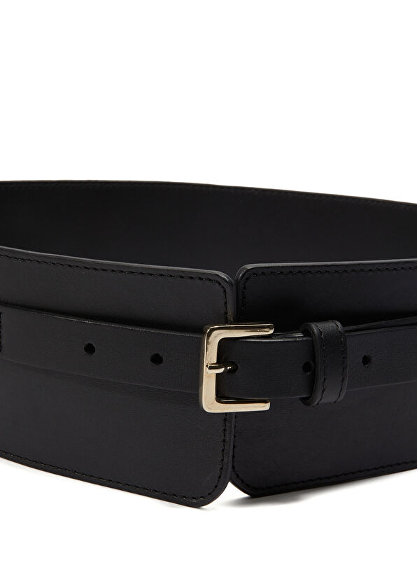 Beymen Club Siyah Kadın Kalın Deri Bel Kemeri - 2