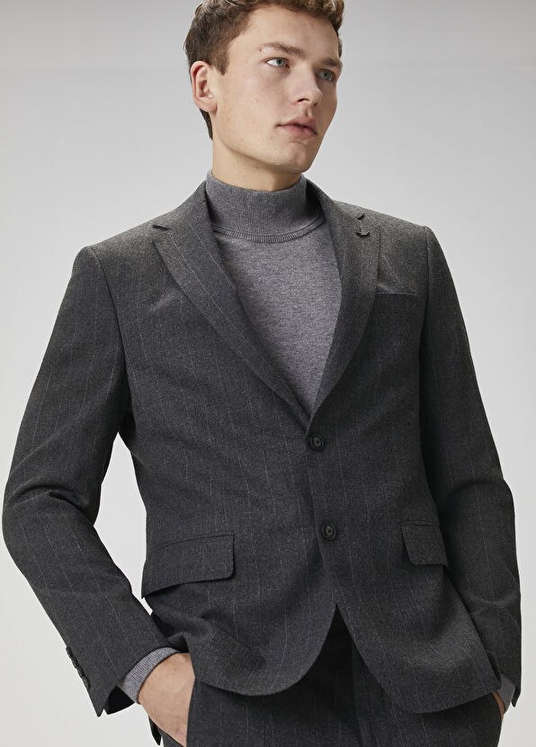 Beymen Club Smoked Stripe Patterned Suit - 2