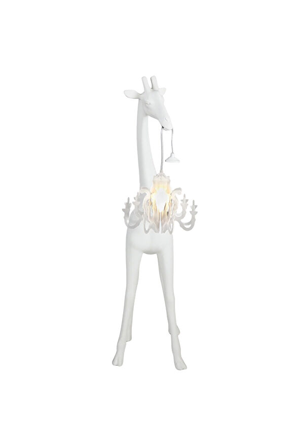Resim Giraffe In Love Beyaz Küçük Boy Masa Lambası 