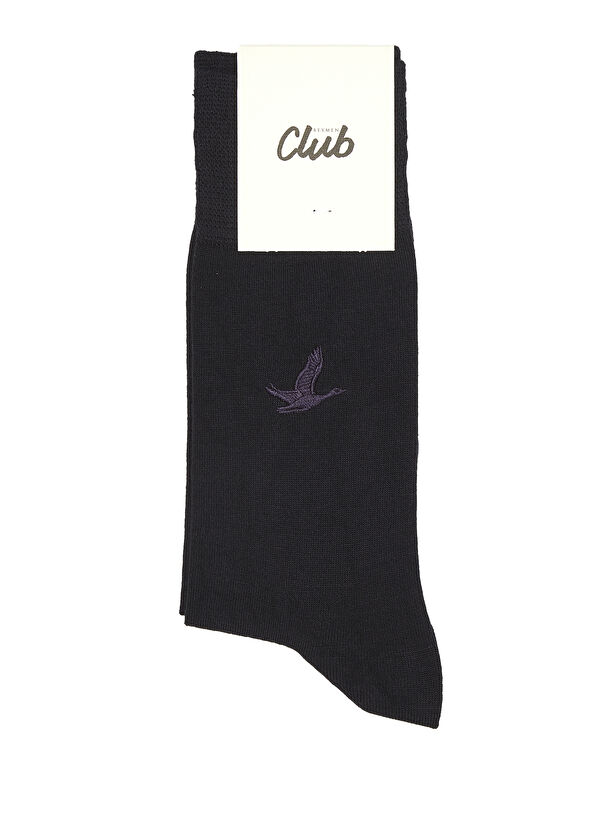Beymen Club Navy Blue Logo Embroidered Men's Bamboo Socks - 1