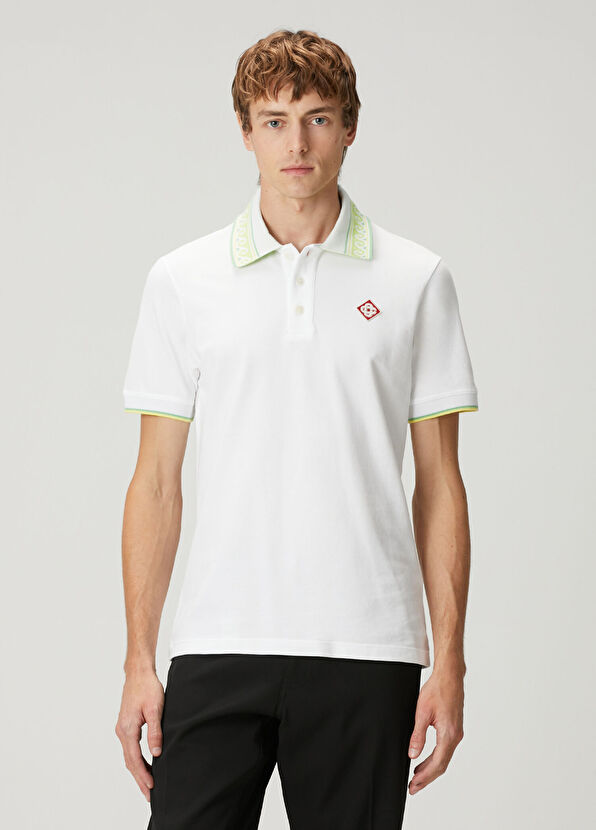 Casablanca Beyaz Polo Yaka T-shirt - 1