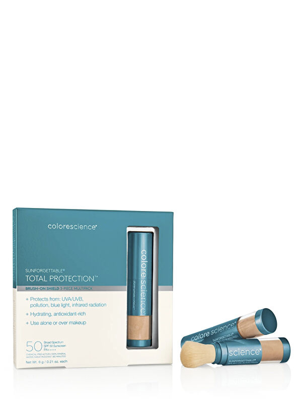 Colorescience Sunforgettable Total Protection Brush-On Shield SPF50 Medium 3-Pack Powder Sunscreen - 1