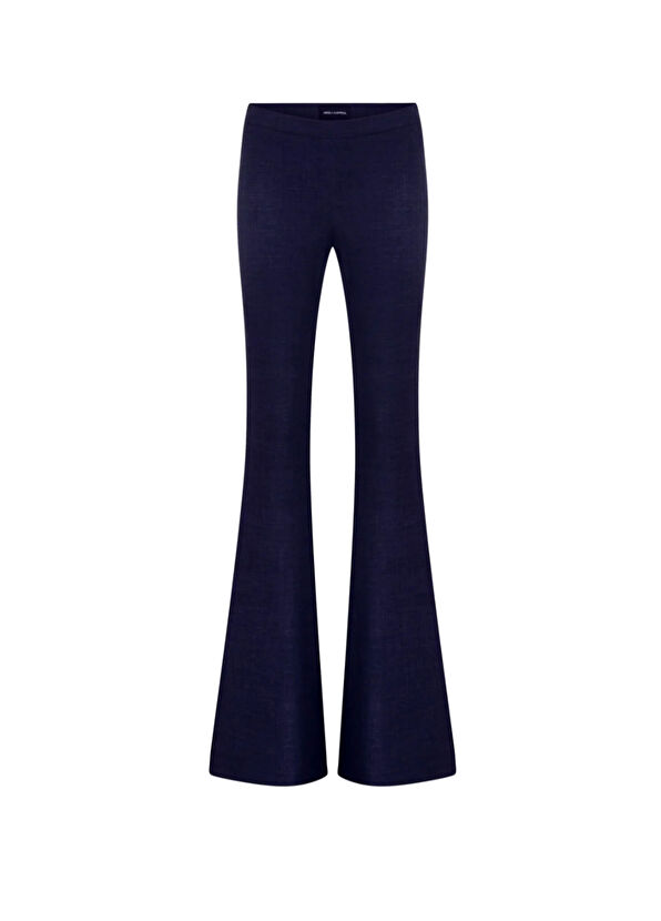 Arzu Kaprol Lacivert Esnek İspanyol Paça Kadın Pantolon - 1
