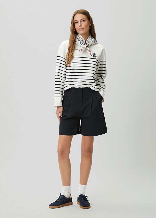 Beymen Club Navy blue pleated detailed shorts - 1