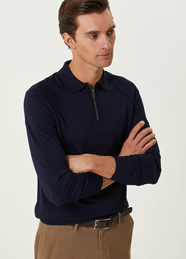 Beymen Club Navy Blue Polo Sweater - 2