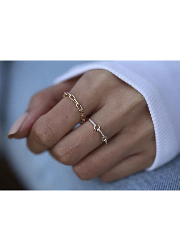 Çaklıt White 14 Ayar Gold Kadın Pırlanta Yüzük - Görsel 3