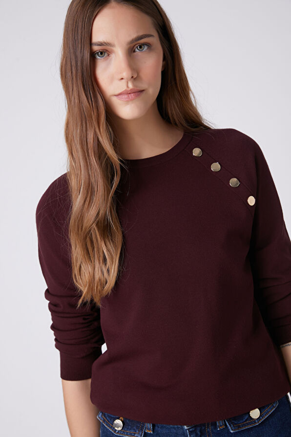 Beymen Club Burgundy Button Detailed Sweater - 2