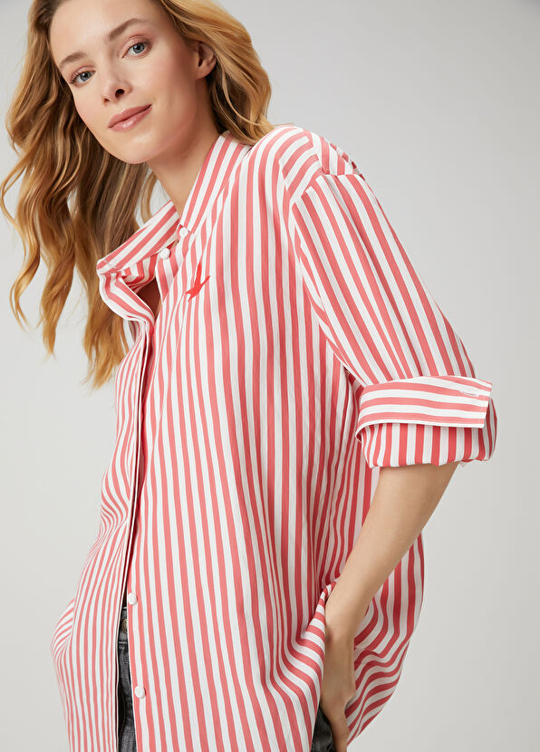 Beymen Club Mercan Çizgili Gömlek - 1