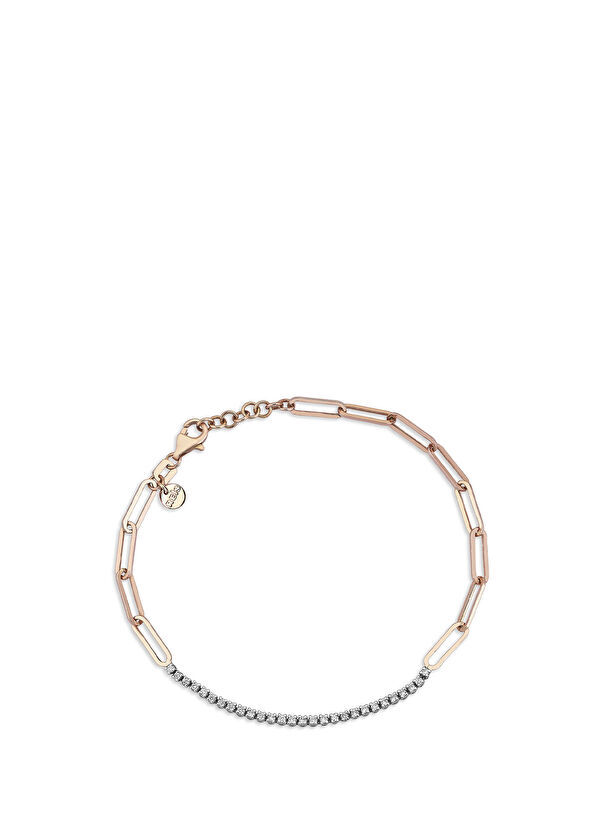 Reis Kuyumculuk Blended 14 Ayar Rose Gold Kadın Pırlanta Bileklik - 1