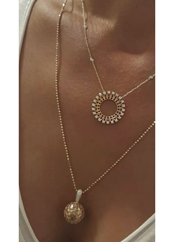 Markiz Jewelery Markiz Yaşam Çiçeği Pırlanta Kolye  - 2