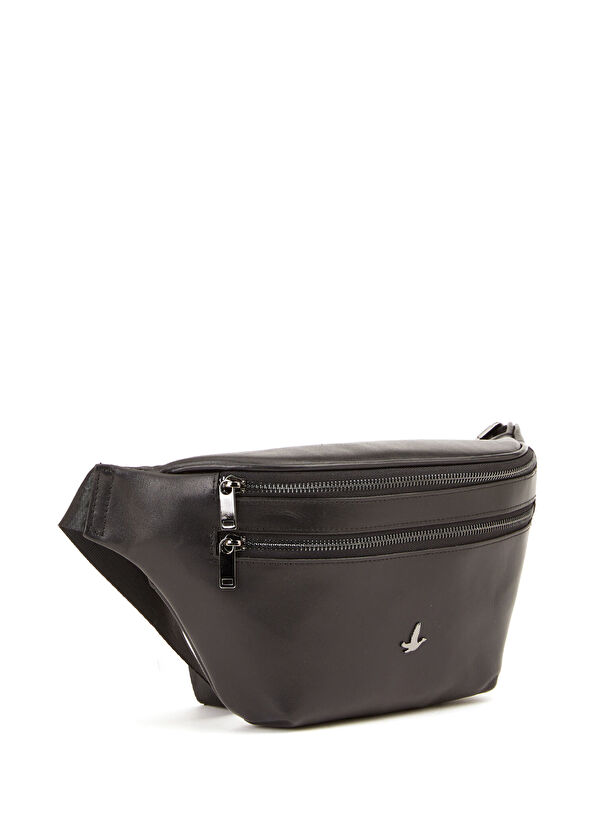 Beymen Club Siyah Logolu Deri Bel Çantası - 2