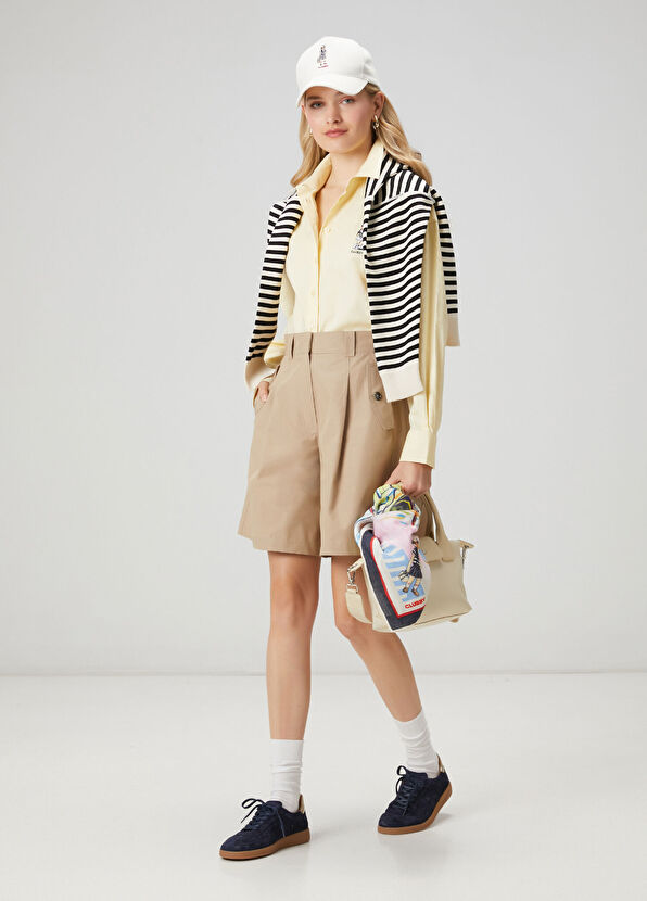 Beymen Club Beige pleated detailed shorts - 2