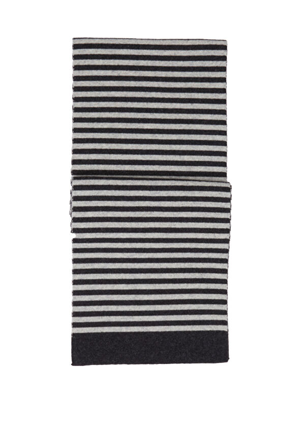 Beymen Club Black Grey Striped Men's Knit Scarf - 2