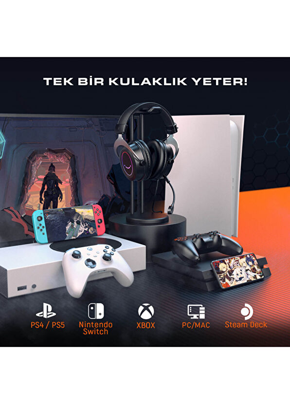 Fifine Ampligame H3 Mikrofonlu RGB Gaming Oyuncu Kulaklığı - 4