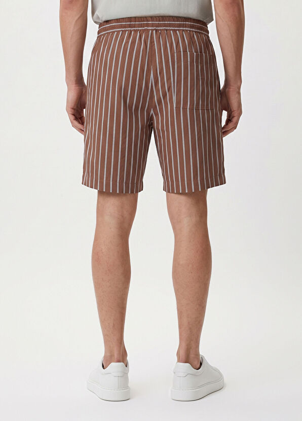 Beymen Club Brown Striped Shorts - 2