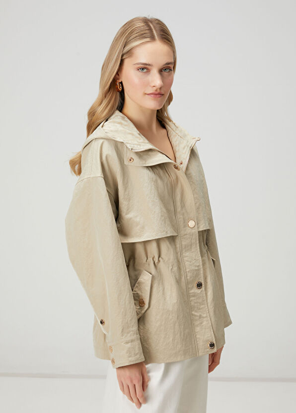Beymen Club Beige Hooded Coat - 4