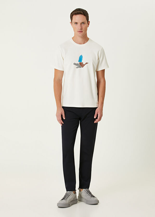 Beymen Club Beyaz Logo Nakış Detaylı T-shirt - 3