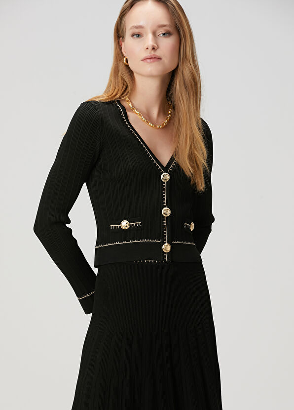 Beymen Club Black Line Textured Cardigan - 3