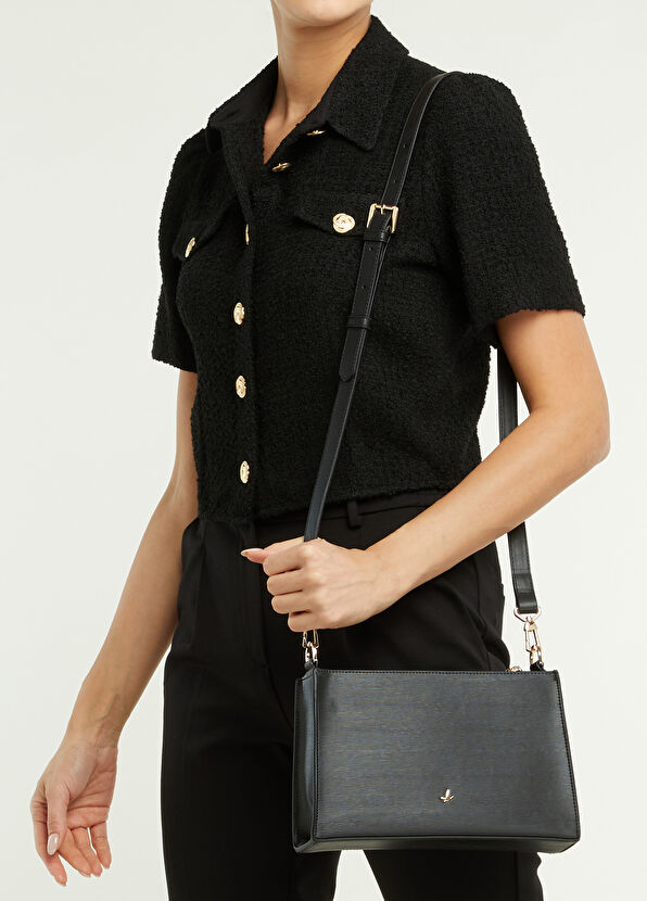 Beymen Club Simone Siyah Logolu Kadın Omuz Çantası - 2