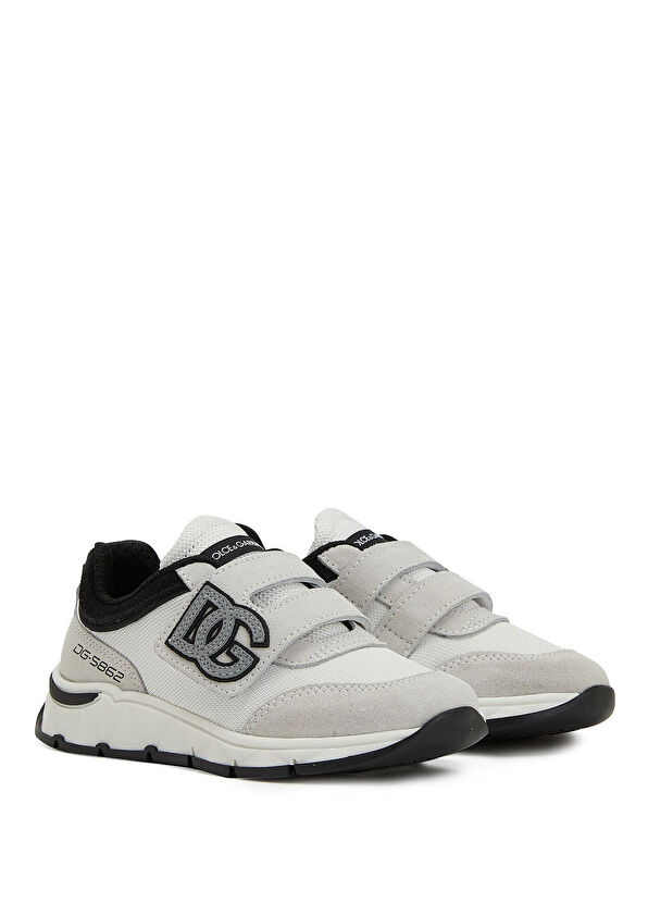 Dolce&Gabbana Siyah Beyaz Erkek Çocuk Süet Sneaker - 2