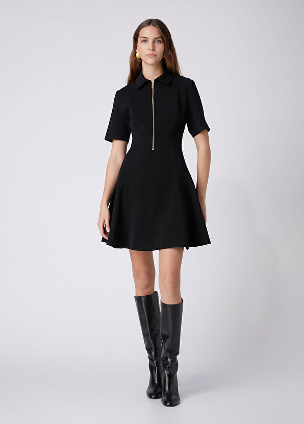 Beymen Club Black Zipper Mini Dress - 4