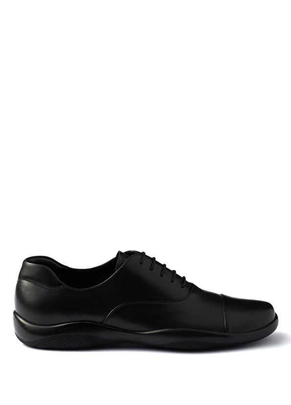 Prada Toblach Black Leather Lace-Up Men's Classic Shoes - 1