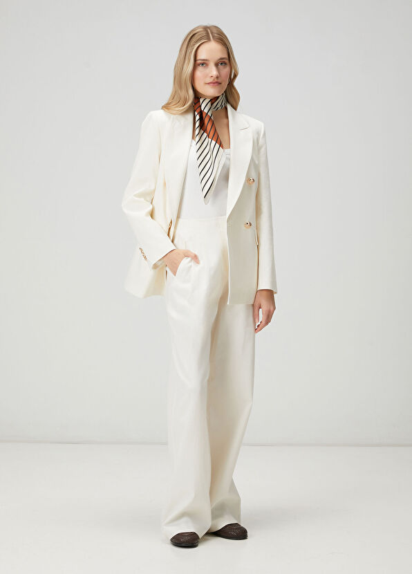 Beymen Club Off-white linen palazzo trousers - 1
