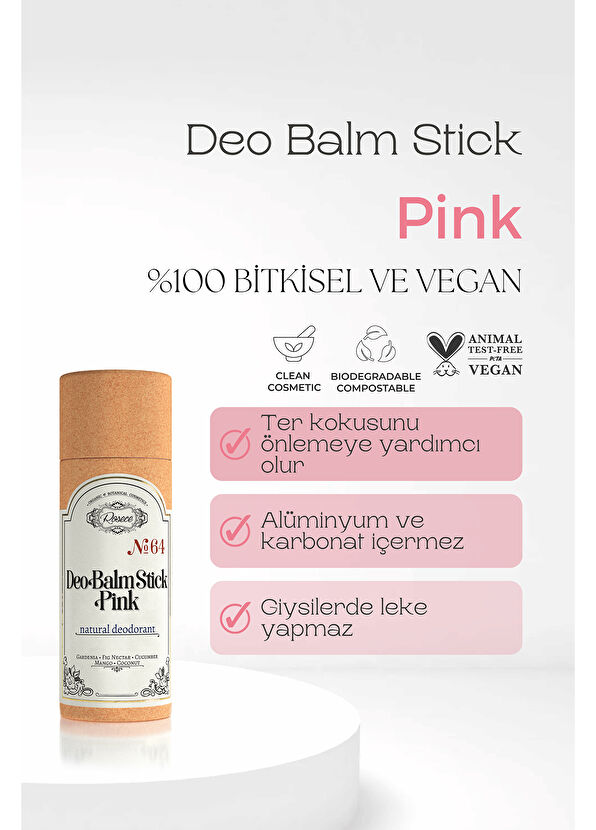 Rosece Deo Balm Stick Pink Vegan Deodorant 60 ml - 2