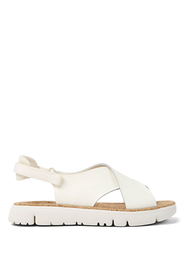 Camper Oruga Beyaz Deri Kadın Sandalet - 1
